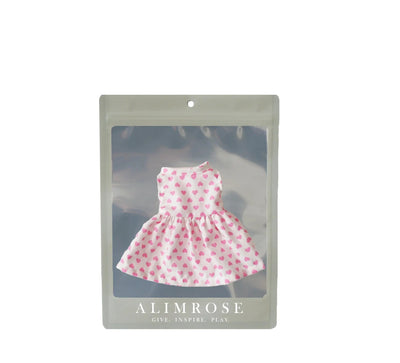 Alimrose - Small Doll Dress (20-28cm) | Pink Hearts Doll Accessories Alimrose 