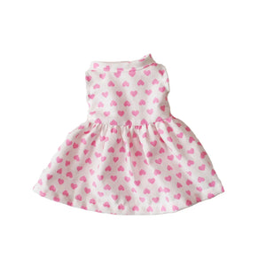 Alimrose - Small Doll Dress (20-28cm) | Pink Hearts