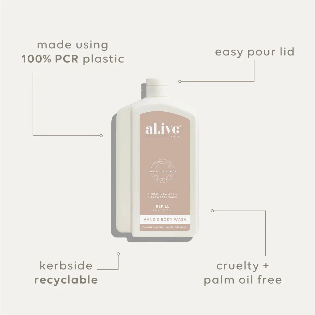 Al.ive Body - 1L Wash Refill | Apricot & Sweet Fig Skin Care Al.ive Body Baby 