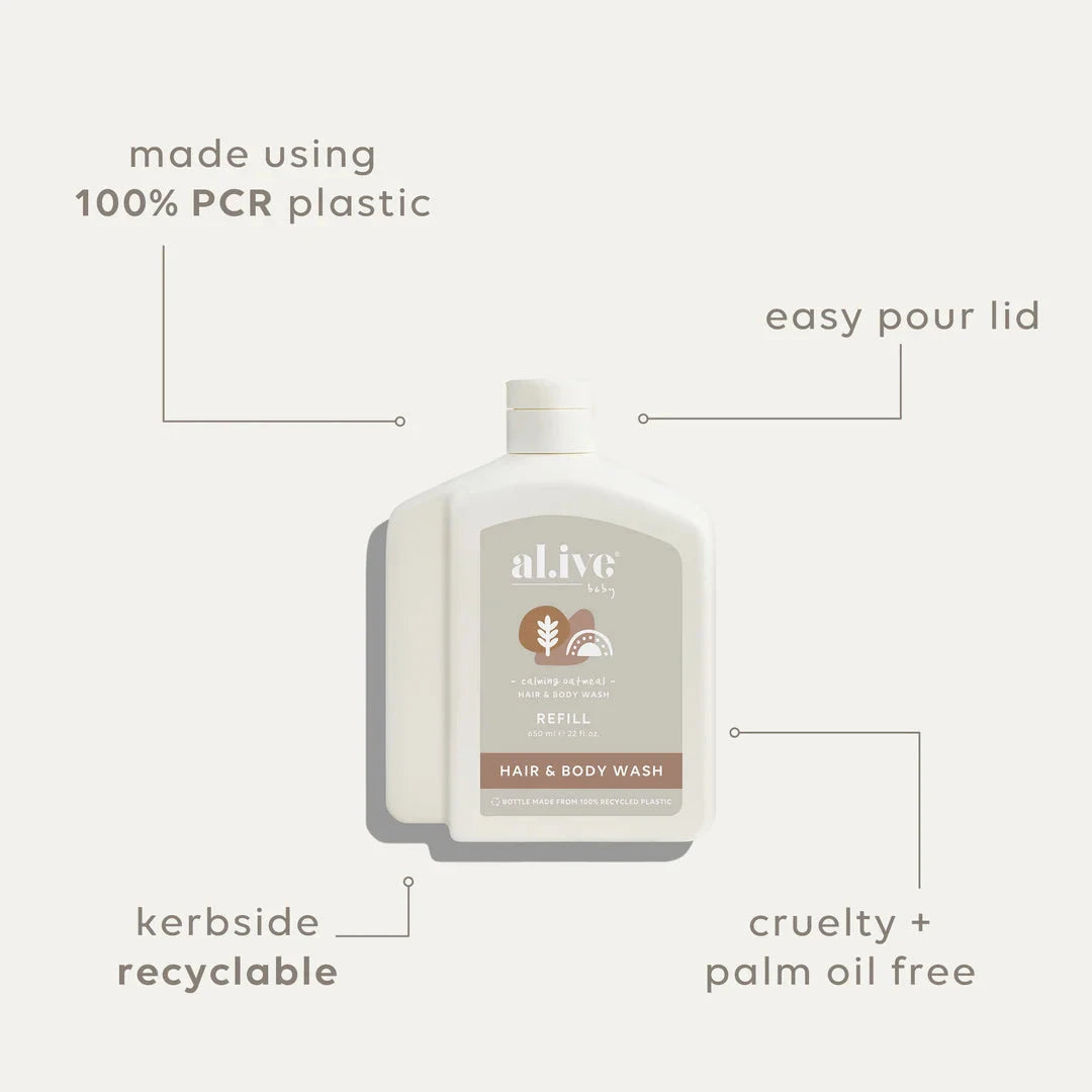 Al.ive Body - 650ML Baby Wash Refill | Calming Oatmeal Skin Care Al.ive Body Baby 