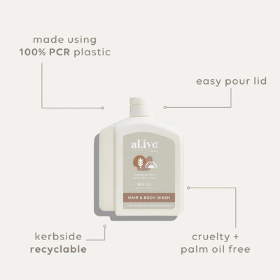 Al.ive Body - 650ML Baby Wash Refill | Calming Oatmeal Skin Care Al.ive Body Baby 