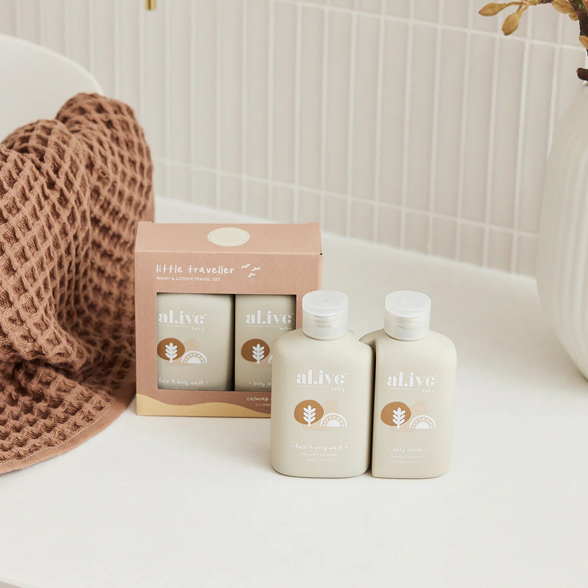 Al.ive Body Baby Little Traveller Wash & Lotion Set - Calming Oatmeal Skin Care Al.ive Body Baby 