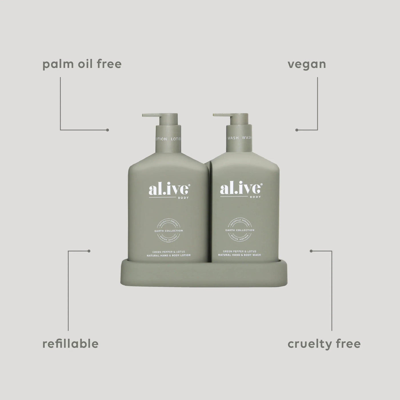 Al.ive Body Wash & Lotion Duo - Green Pepper & Lotus Homewares Al.ive Body Baby 