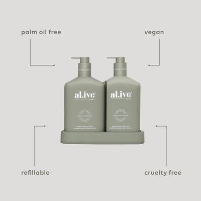 Al.ive Body Wash & Lotion Duo - Green Pepper & Lotus Homewares Al.ive Body Baby 