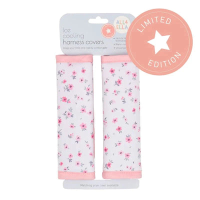 All 4 Ella - Ice Cooling Harness Covers | Pink Petals Pram Accessories All 4 Ella 