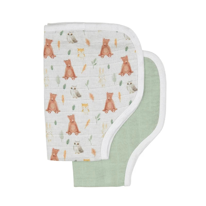 All 4 Ella - Organic Burp Cloth 2pk | Forest Friends Burp Cloth All 4 Ella 