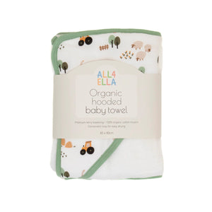 All 4 Ella - Organic Hooded Towel - Country Farm