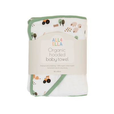 All 4 Ella - Organic Hooded Towel - Country Farm Towel All 4 Ella 