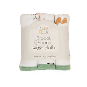 All 4 Ella - Organic Wash Cloth 3pk - Country Farm