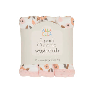 All 4 Ella - Organic Wash Cloth 3pk - Floral Bouquet