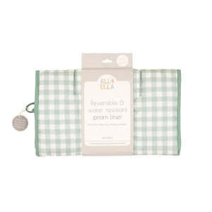 All 4 Ella - Reversible Pram Liner - Gingham Sage