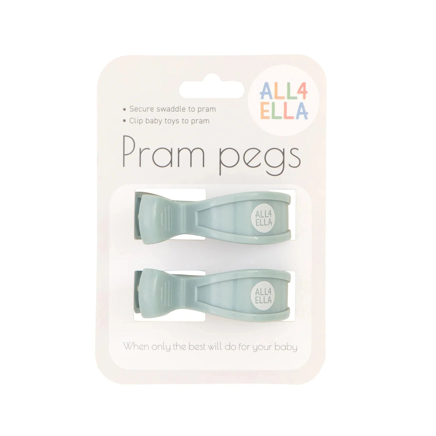 All 4 Ella - Pram Pegs 2pk | Steel Blue Pram Accessories All 4 Ella 