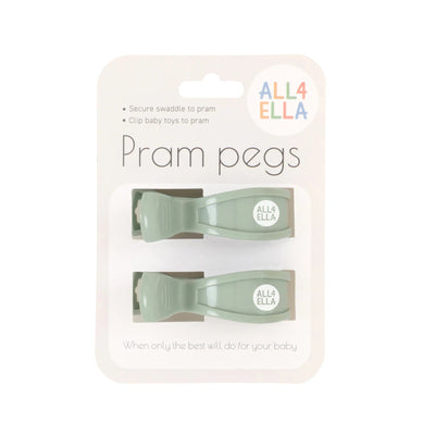 All 4 Ella - Pram Pegs - Sage Pram Accessories All 4 Ella 