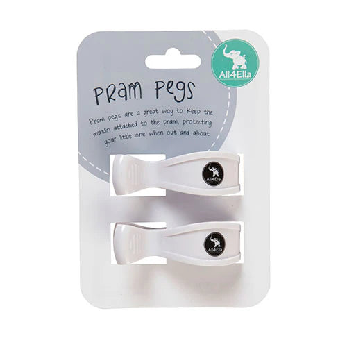 All 4 Ella - Pram Pegs - White Pram Accessories All 4 Ella 