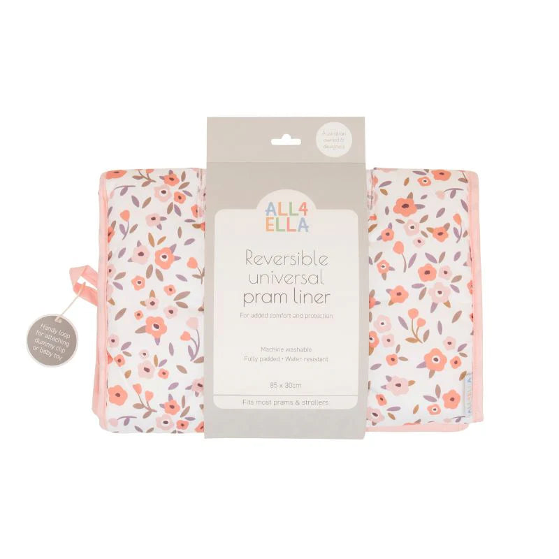 All 4 Ella - Reversible Pram Liner - Floral Bouquet Pram Accessories All 4 Ella 