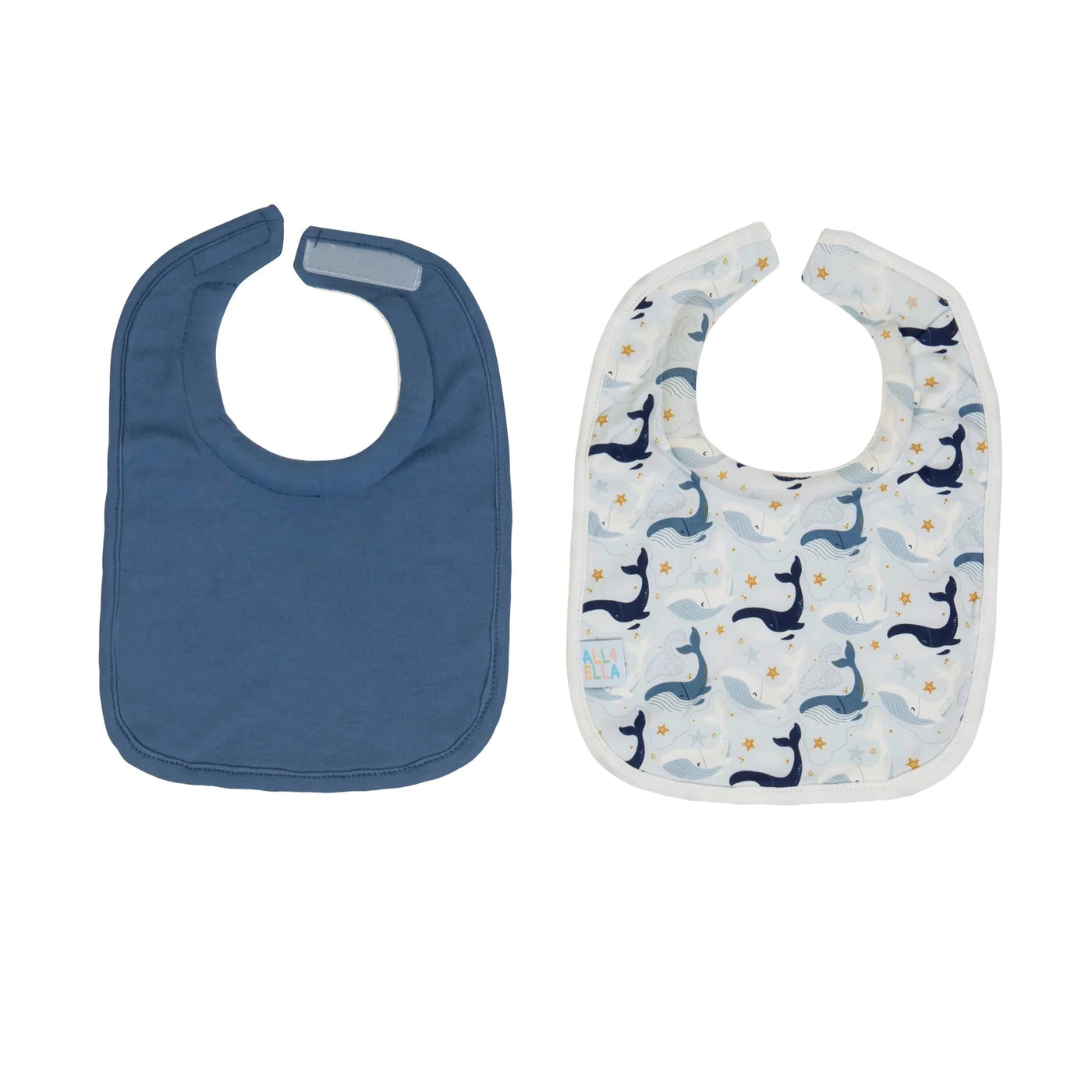 All 4 Ella - Roll Neck Bib 2pk | Whales Bib All 4 Ella 
