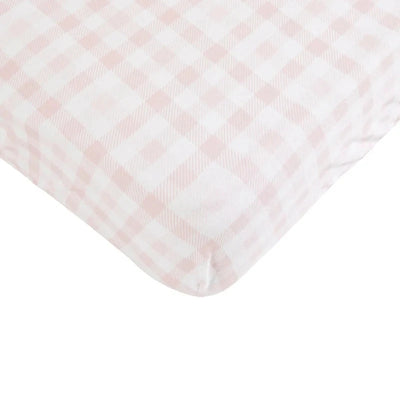 All 4 Ella - Waterproof Fitted Cot Sheet | Gingham Pink Cot Sheet All 4 Ella 