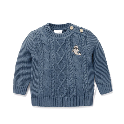 Aster & Oak - Bluestone Cable Knit Jumper Jumper Aster & Oak 