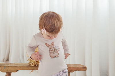 Aster & Oak - Bunny Print LS Top Long Sleeve Top Aster & Oak 