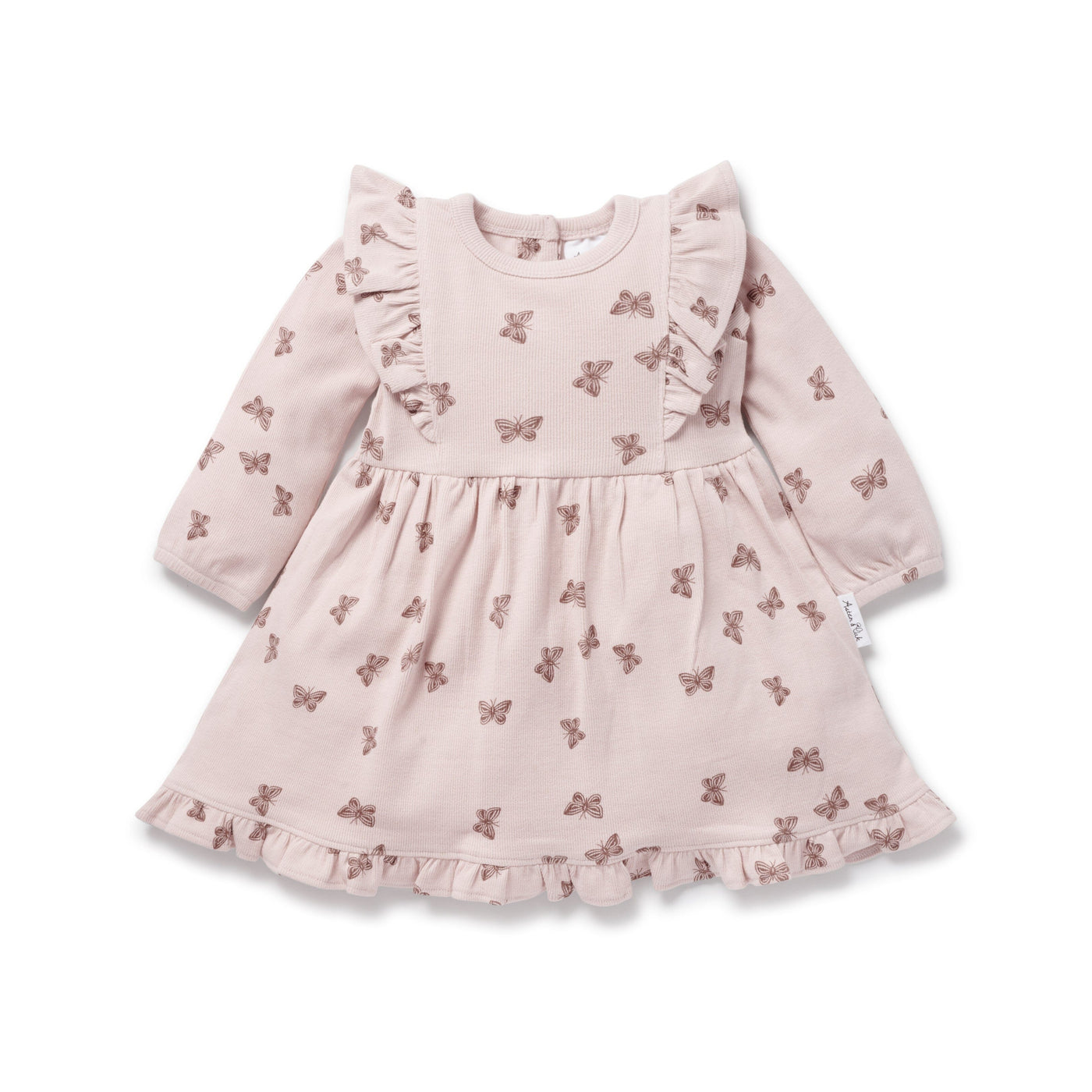 Aster & Oak - Butterfly Rib Ruffle Dress Long Sleeve Dress Aster & Oak 