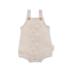 Aster & Oak - Oatmeal Cable Knit Romper