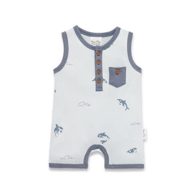 Aster & Oak - Orca Henley Romper Romper Aster & Oak 