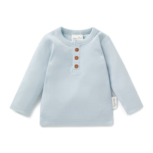 Aster & Oak - Winter Sky Rib Henley Top