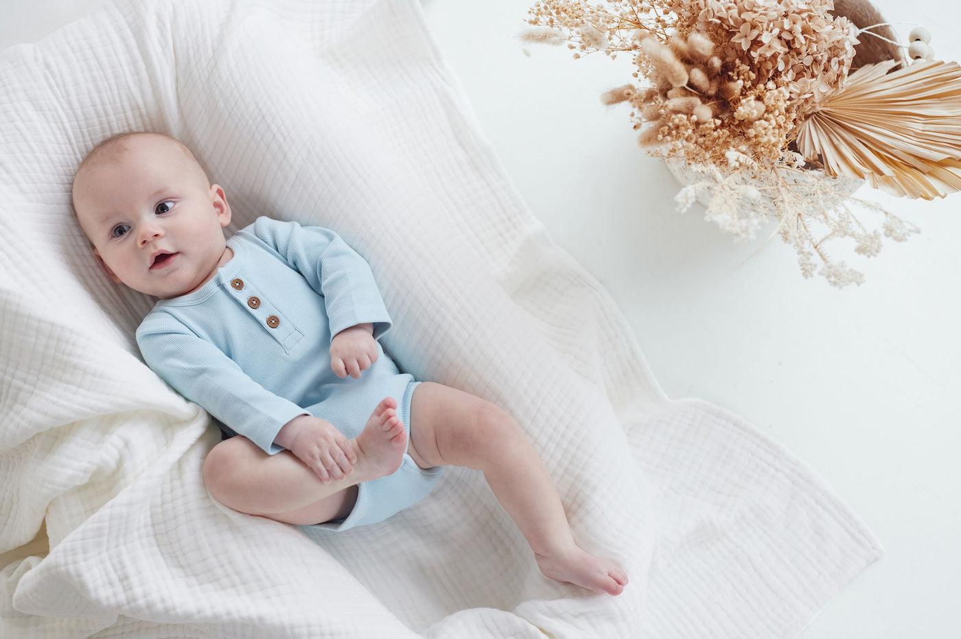 Aster & Oak - Winter Sky Rib Onesie Onesie Aster & Oak 