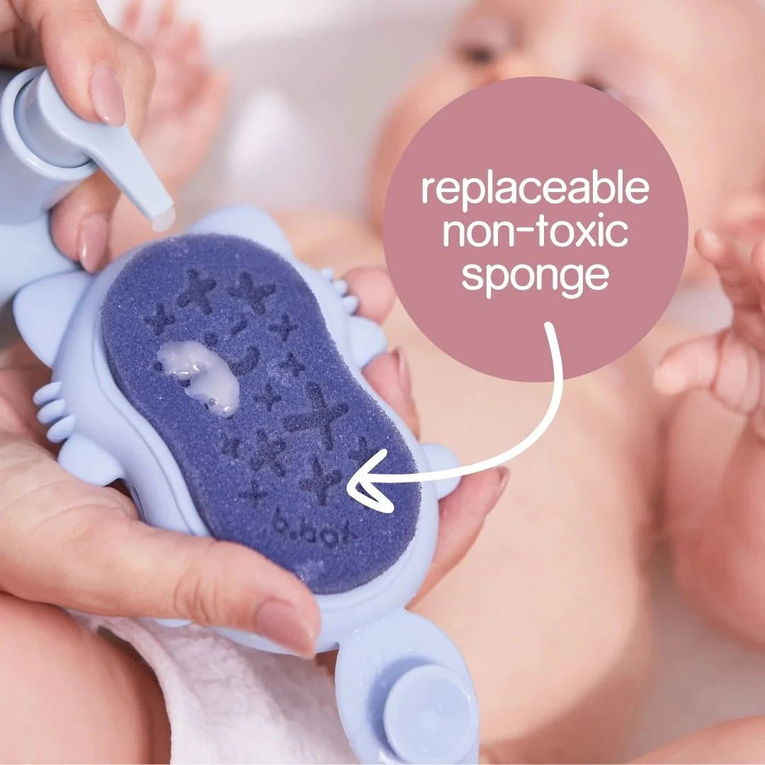b.box Baby Bath Brush + Sponge - Lullaby Blue Skin Care b.box 