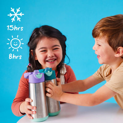 b.box Insulated Sport Spout Bottle - Midnight Mealtime b.box 