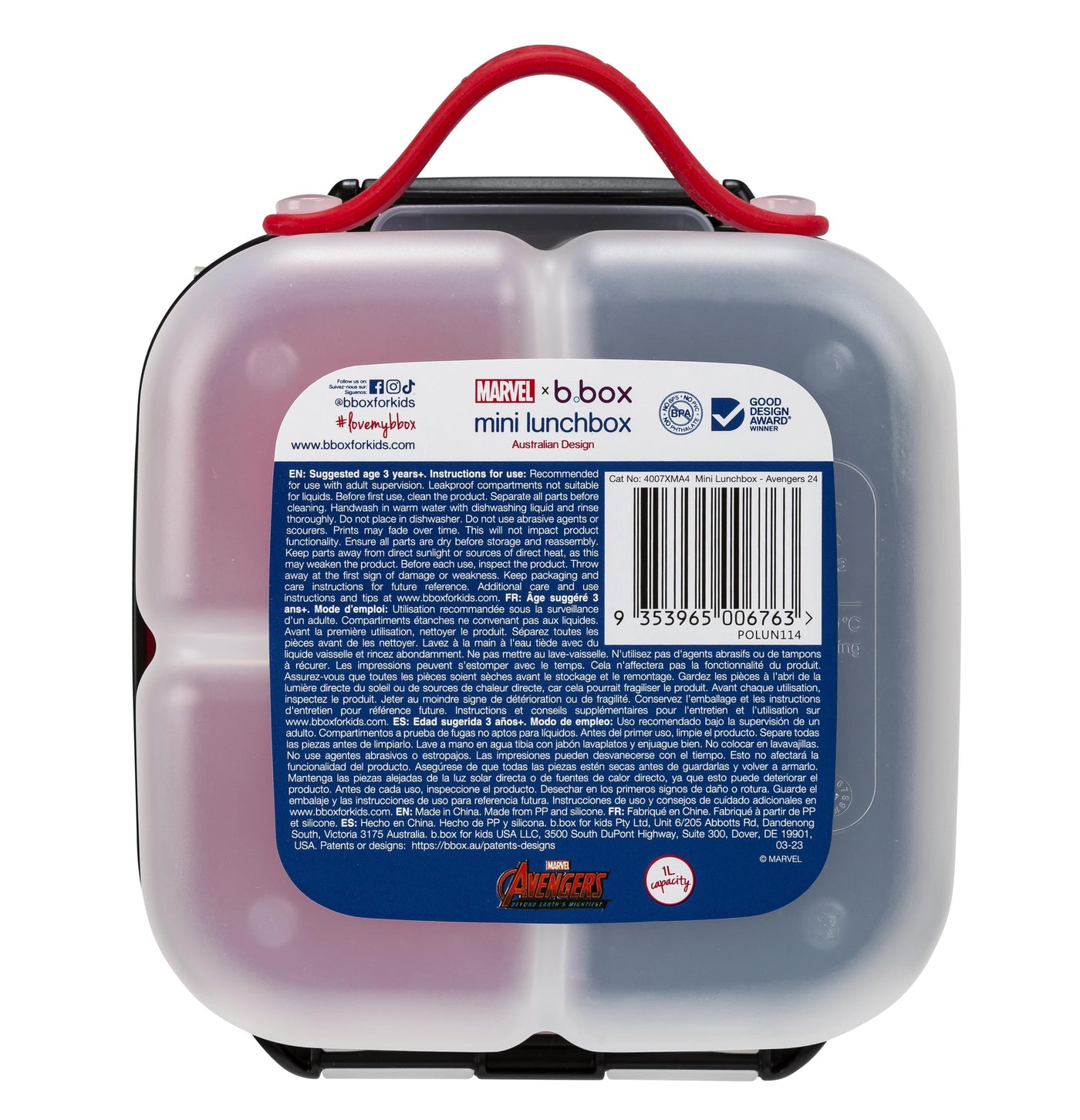 b.box Mini Lunchbox - Marvel Avengers Mealtime b.box 
