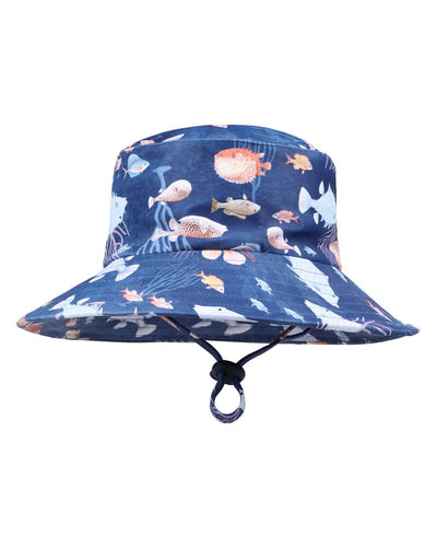 Bebe - Aiden Blue Print Sunhat Swim Hats Bebe 