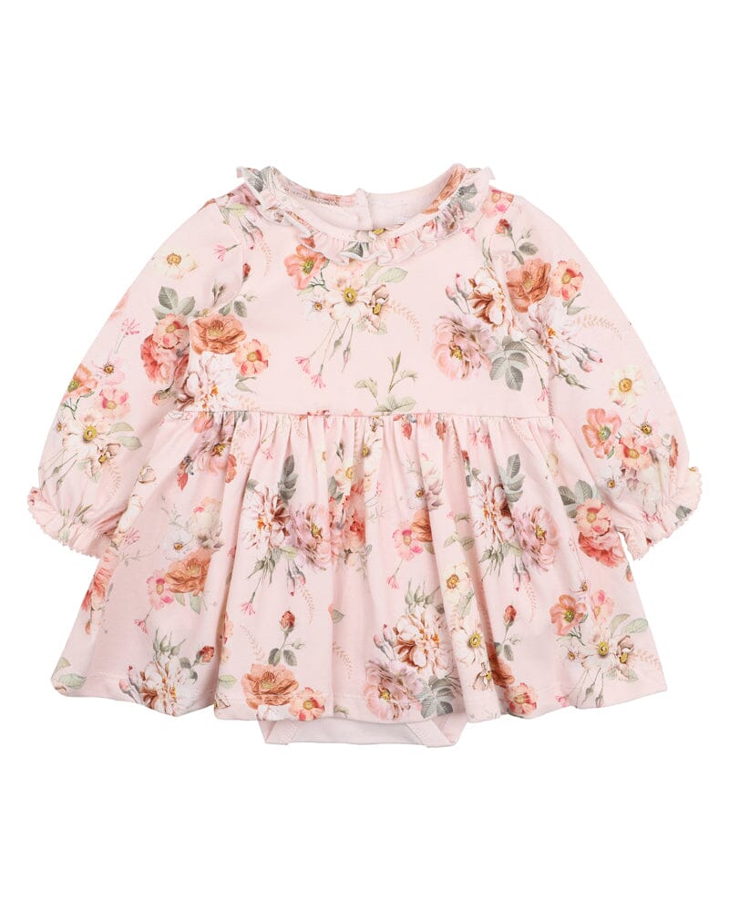 Bebe Baby Overlay Dress - Dotti Print Long Sleeve Dress Bebe 