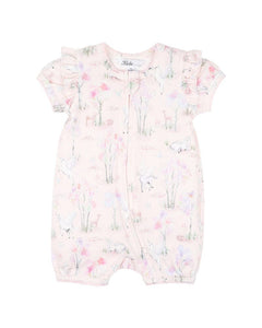 Bebe - Florence Print SS Zip Romper