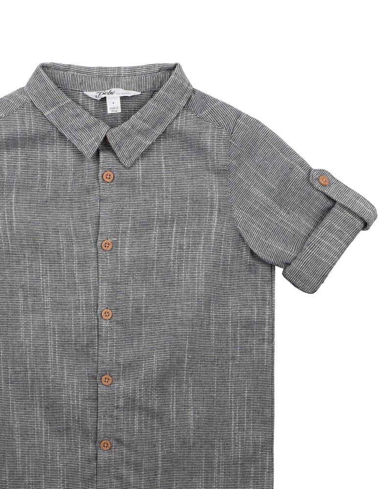 Bebe Liam Shirt - Navy Stripe Long Sleeve Shirt Bebe 