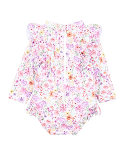 Bebe - Nadia Print LS Sunsuit One-Piece Swimsuit Bebe 