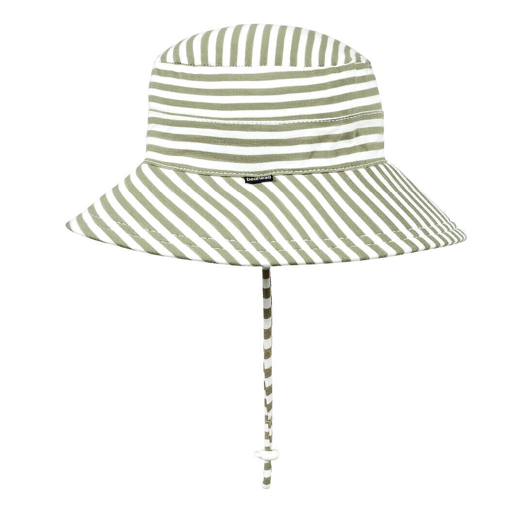 Bedhead - Classic Bucket Sun Hat - Khaki Stripe Hats Bedhead 