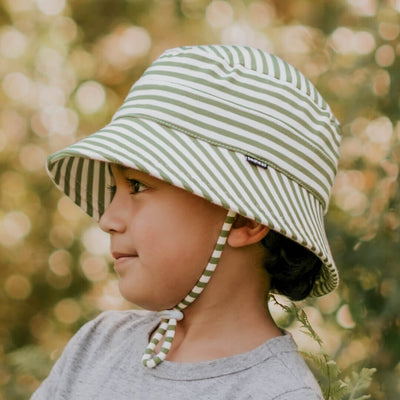 Bedhead - Classic Bucket Sun Hat - Khaki Stripe Hats Bedhead 