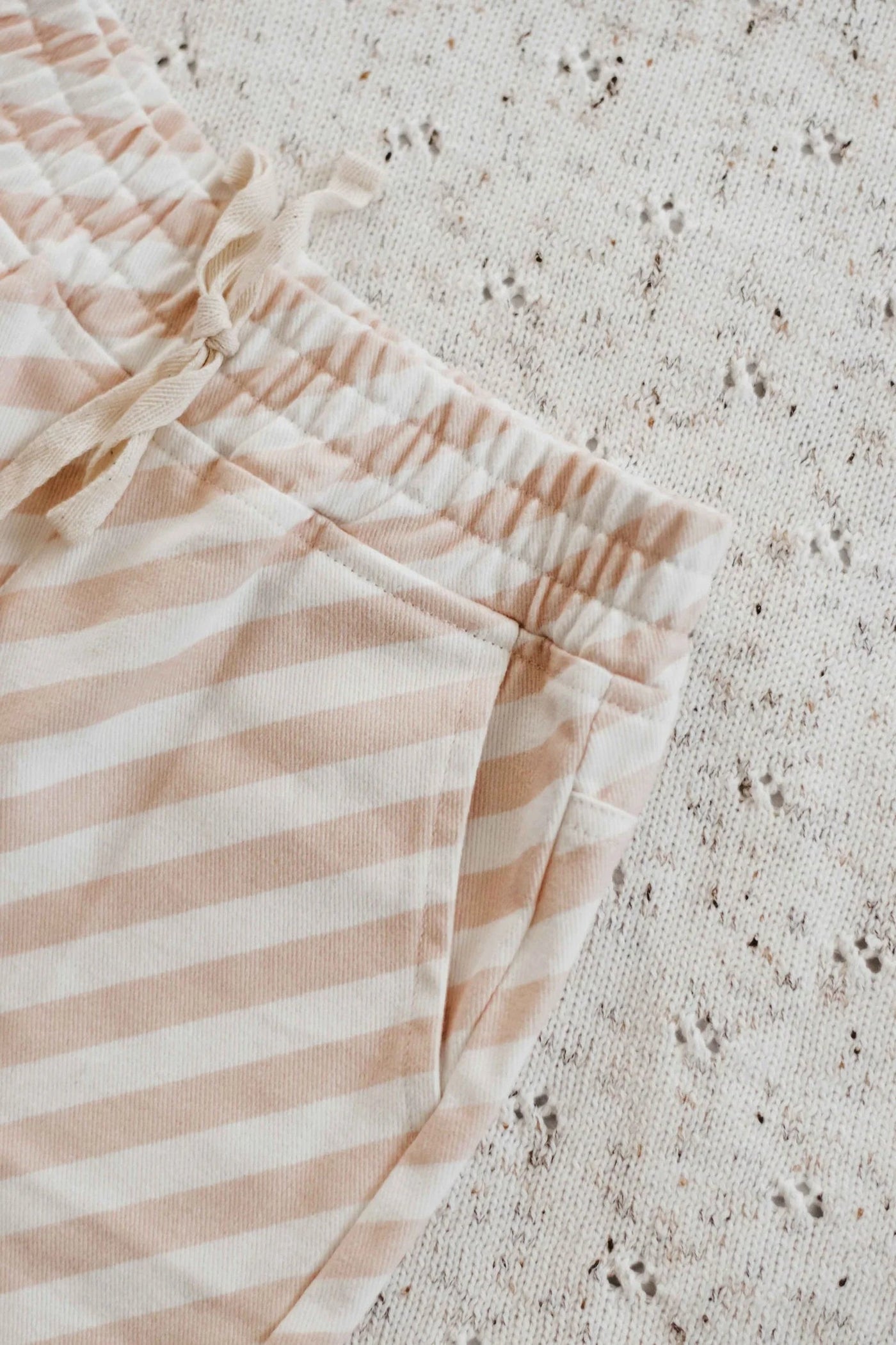 Bencer & Hazelnut Denim Shorts - Peach Stripes Shorts Bencer & Hazelnut 