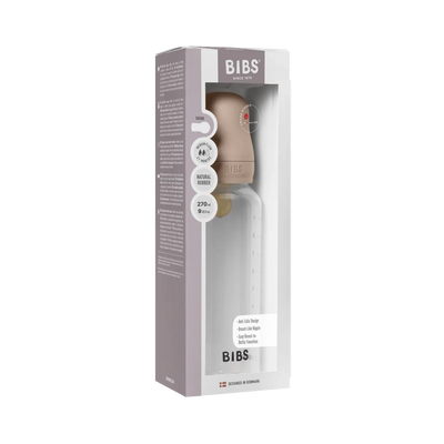 BIBS Dummies - Baby Bottle 270ml Latex | Blush Mealtime BIBS Dummies 