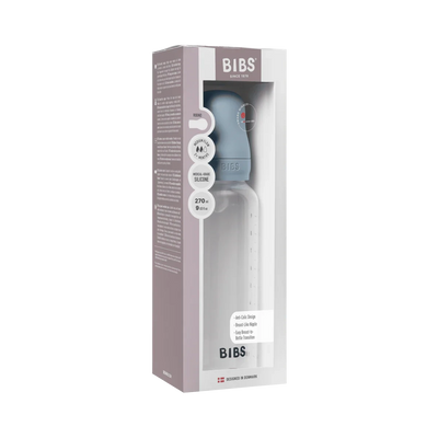 BIBS Dummies - Baby Bottle 270ml Silicone | Baby Blue Mealtime BIBS Dummies 