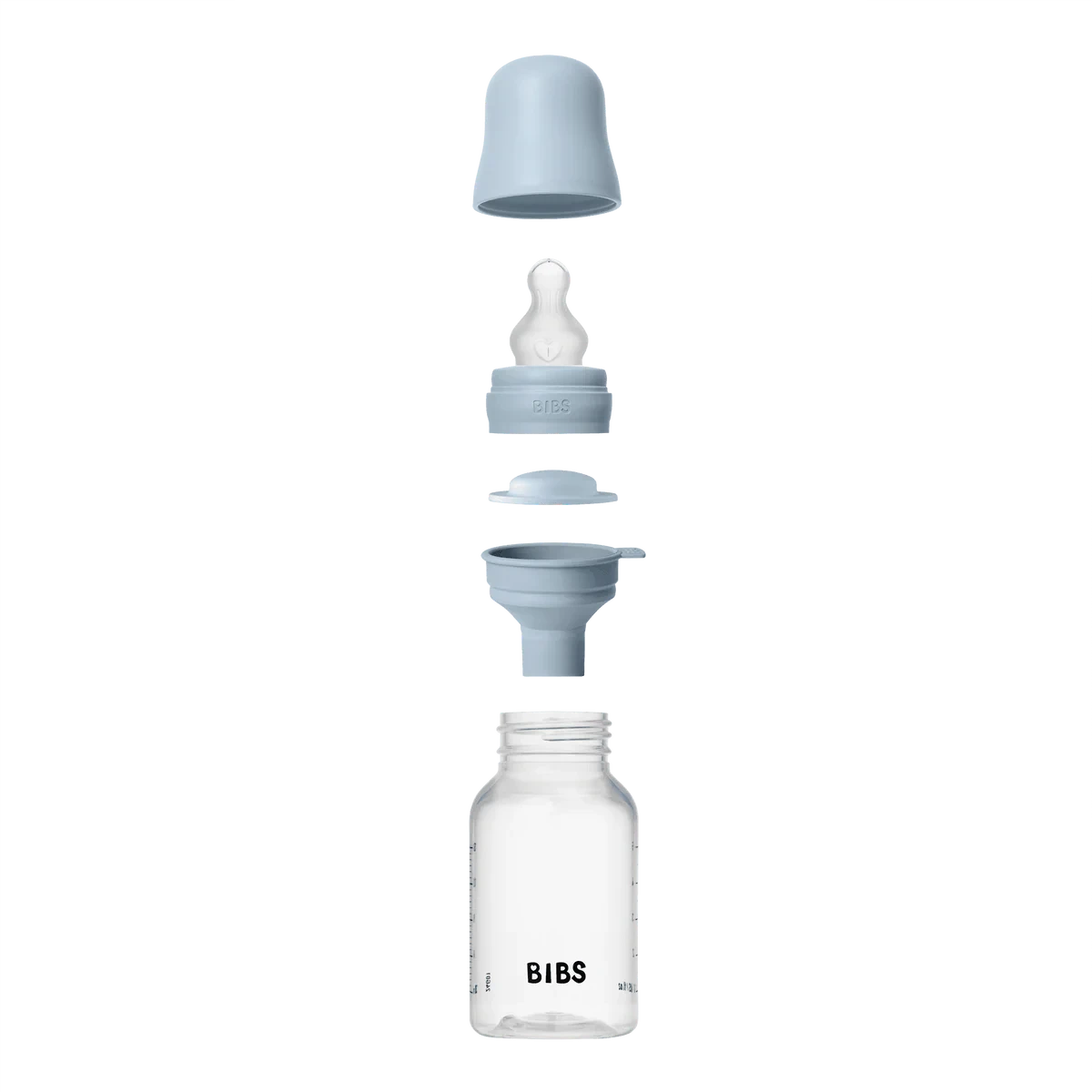 BIBS Dummies - Baby Bottle Complete Set 150ml Silicone | Baby Blue Mealtime BIBS Dummies 