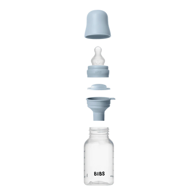 BIBS Dummies - Baby Bottle Complete Set 150ml Silicone | Baby Blue Mealtime BIBS Dummies 