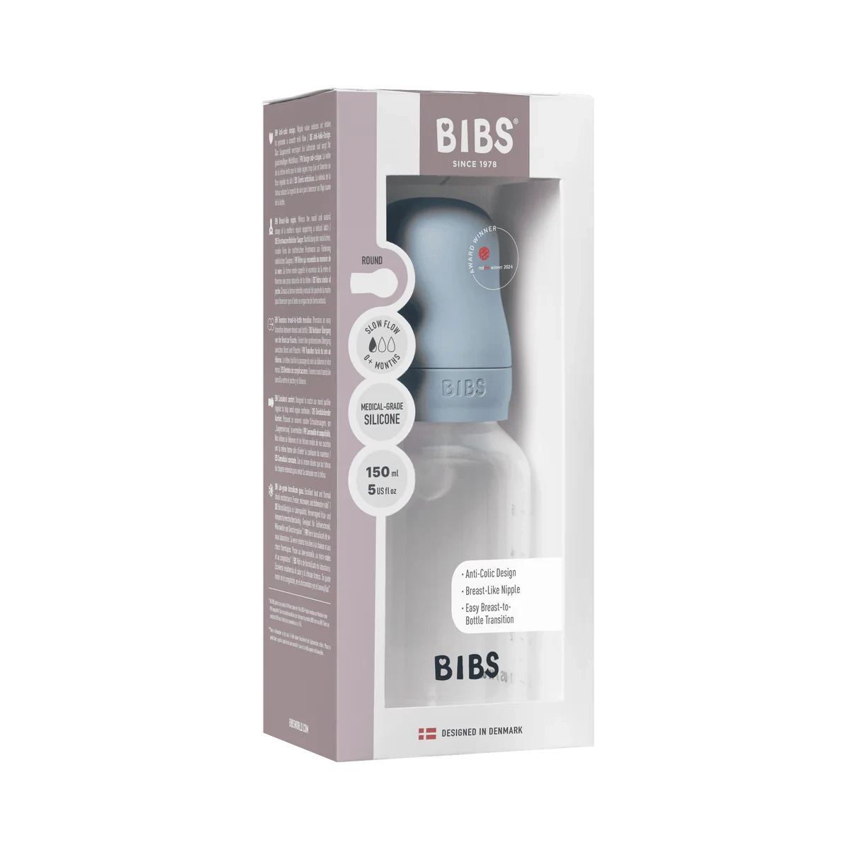 BIBS Dummies - Baby Bottle Complete Set 150ml Silicone | Baby Blue Mealtime BIBS Dummies 