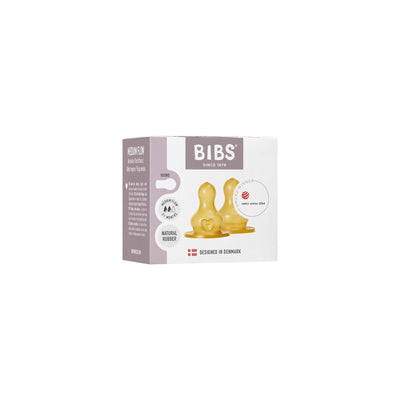 BIBS Dummies - Bottle Replacement Nipple Latex 2pk | Medium Flow Mealtime BIBS Dummies 