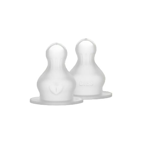 BIBS Dummies - Bottle Replacement Nipple Silicone 2pk | Fast Flow Mealtime BIBS Dummies 