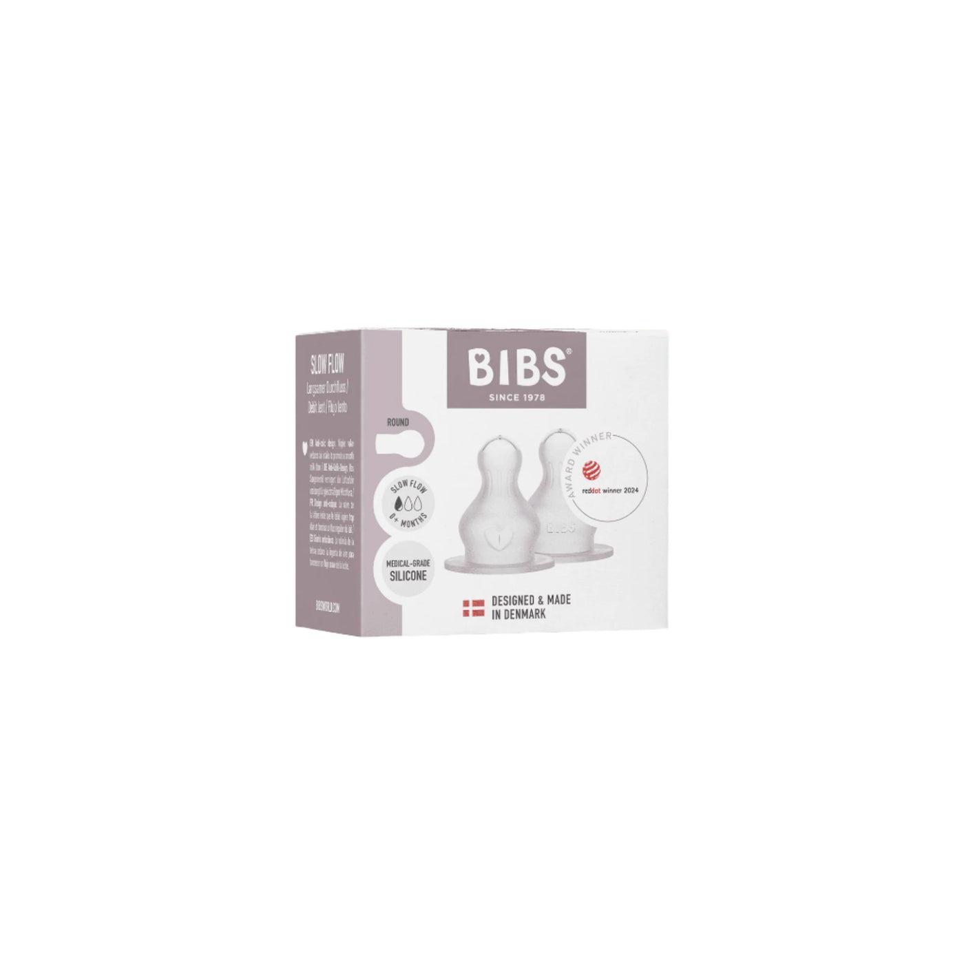 BIBS Dummies - Bottle Replacement Nipple Silicone 2pk | Slow Flow Mealtime BIBS Dummies 