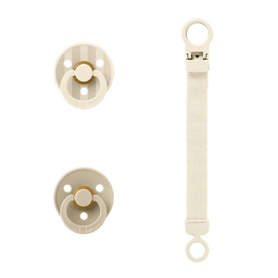 BIBS Dummies - Colour Dummy & Loop Clip Gift Set | Ivory Dummies BIBS Dummies 