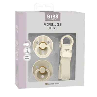 BIBS Dummies - Colour Dummy & Loop Clip Gift Set | Ivory Dummies BIBS Dummies 