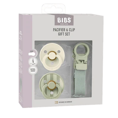 BIBS Dummies - Colour Dummy & Loop Clip Gift Set | Sage Dummies BIBS Dummies 